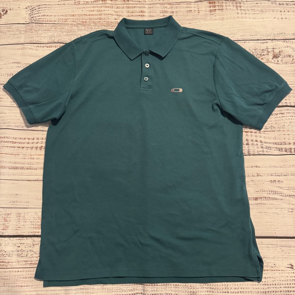 Oakley Polo Shirt Collar Green Men's Size XL‎